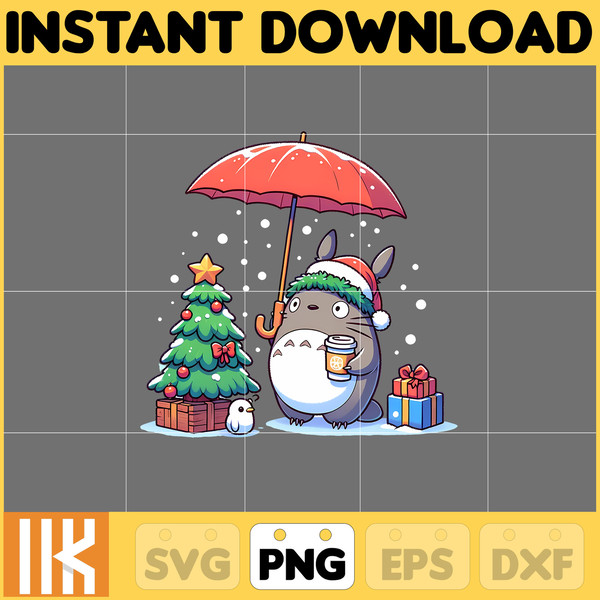 Anime Christmas Png, Manga Christmas Png, Totoro Christmas Png, Totoro Png, Png Sublimation, Digital Instant Download File (13).jpg