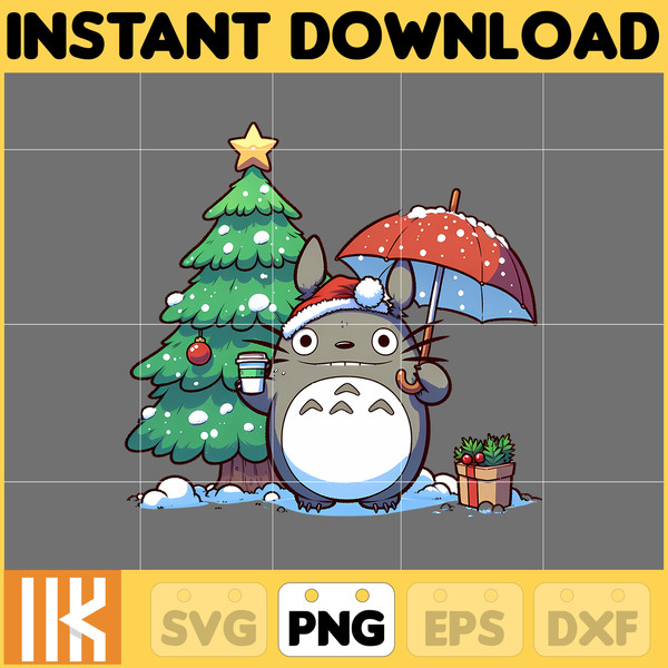 Anime Christmas Png, Manga Christmas Png, Totoro Christmas Png, Totoro Png, Png Sublimation, Digital Instant Download File (17).jpg