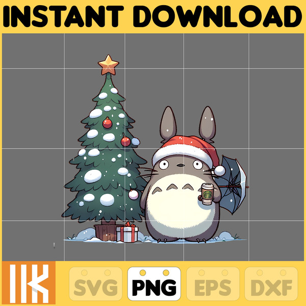 Anime Christmas Png, Manga Christmas Png, Totoro Christmas Png, Totoro Png, Png Sublimation, Digital Instant Download File (19).jpg