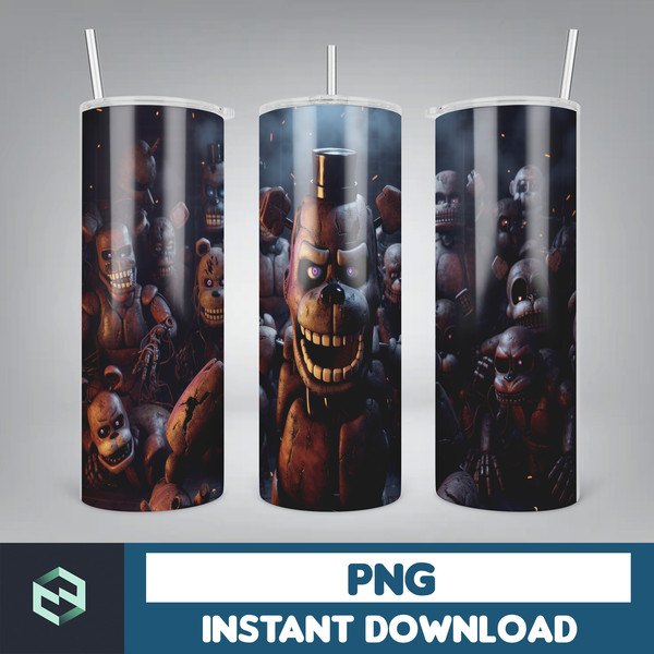 Five Nights At Freddy's Tumbler Wrap, 20 oz Skinny Tumbler Wrap, 20oz Tumbler Png Sublimation Design (1).jpg