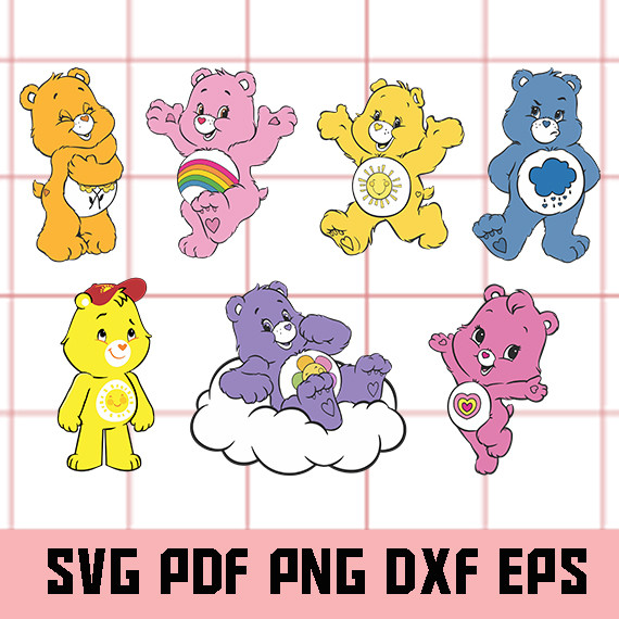 Care Bears Svg Bundle, Easy Cut, Layered By Color.jpg