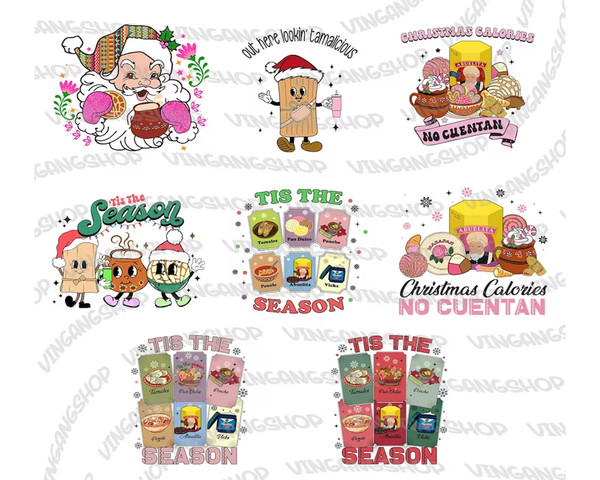 15 Retro Christmas Cute PNG Bundle, Tis The Season Xmas Png, Christmas Tamala Png, Mexican Christmas Png, Latin Christmas, Instant Download (2).jpg