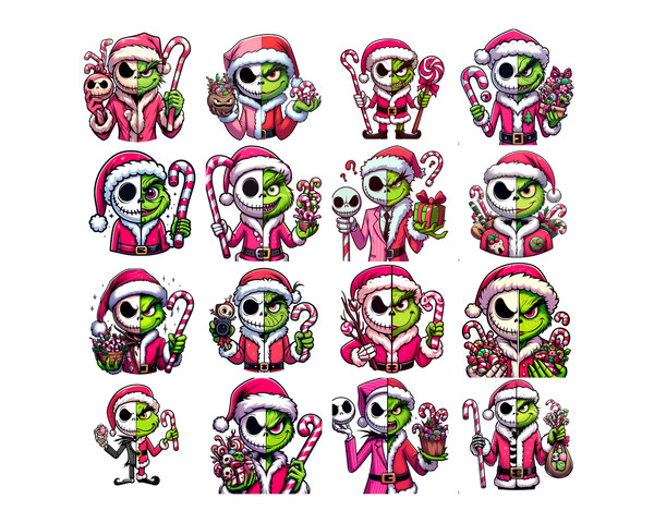 Nightmare Before Christmas Png Bundles, Jack Skellington Png, Grinch Png, Chistmas Jack Grinch, Chistmas Movie Character Sublimation Design.jpg