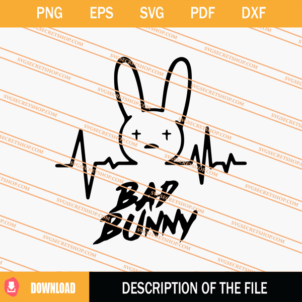 Bad Bunny Heartbeat SVG, Bad Bunny SVG, Bunny SVG  SVG Secret Shop.jpg