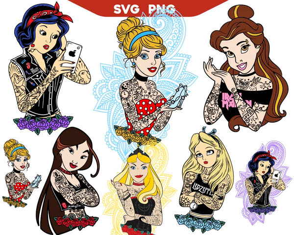 DIY Magic Disney Princess Punk SVG PNG Files