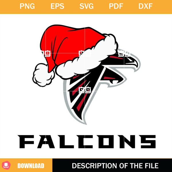 Atlanta Falcons Christmas SVG, NFL Christmas Logo SVG, Falcons Santa Hat SVG.jpg