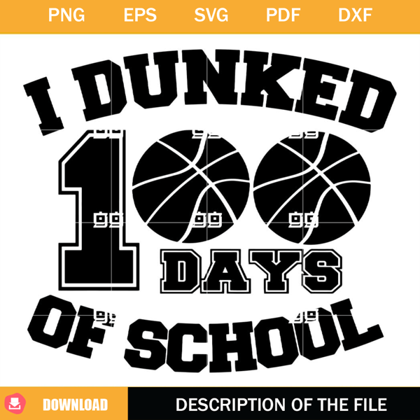 Basketball 100 Days SVG, 100th Day of School SVG, 100 Days SVG.jpg