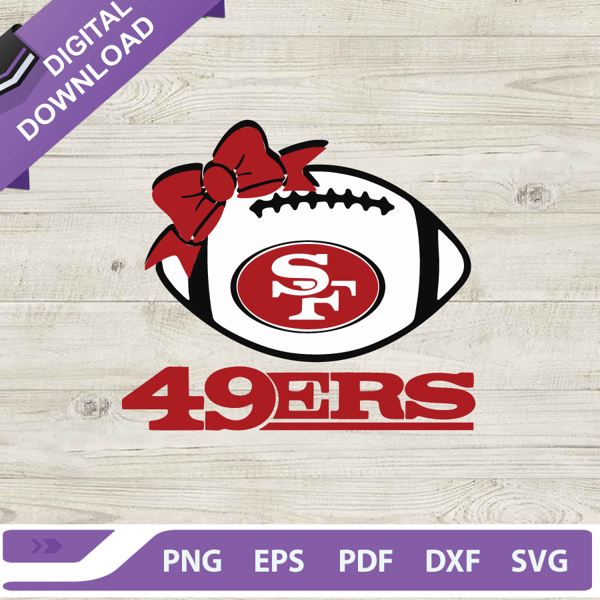 San Francisco 49Ers Football Bow Tie SVG, 49Ers Football Team SVG, NFL Football Logo SVG.jpg