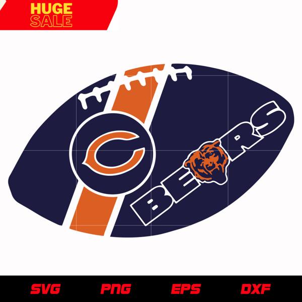 Chicago Bears Ball svg, nfl svg, eps, dxf, png, digital file.jpg