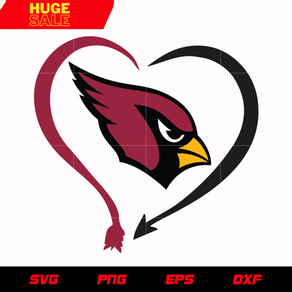 Arizona Cardinals Heart svg, nfl svg, eps, dxf, png, digital file.jpg