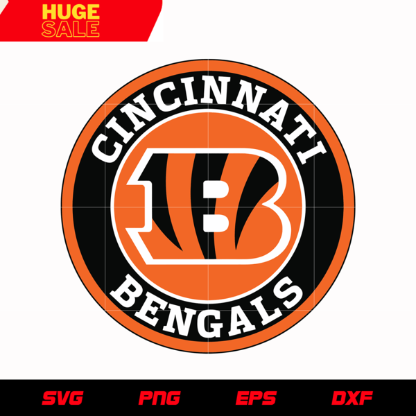 Cincinnati Bengals Circle Logo svg, nfl svg, eps, dxf, png, digital file.png