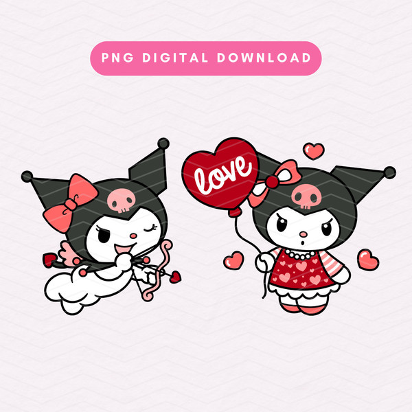 Valentine's Day Kawaii Bunny PNG, Kawaii Bunny PNG, Valentines Day Ku Romi PNG Bundle, Kawaii Cupid Sublimation Graphic.jpg