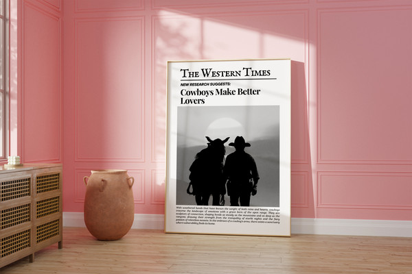 Vintage Cowboy Wall Art Newspaper Wall Art, Newspaper Poster - Inspire  Uplift