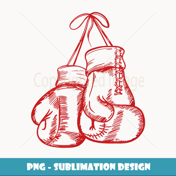 Retro Love Red Boxing Gloves grits Boxer contribution - Modern Sublimation PNG File