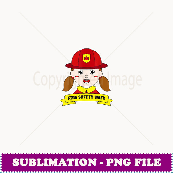 Fire Safety Week Firefighter Prevention Fireman Girl Hero - Trendy Sublimation Digital Download