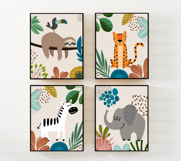 Boho nursery decor - Set 3 - Baby Boy Nursery - Safari Nursery decor - Nursery prints - Nursery wall prints - Nursery wall art - Baby animal.jpg