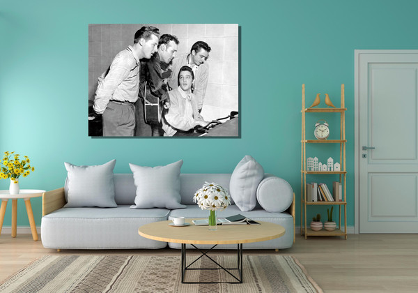 Beatles Ready To Hang Canvas, The Beatles Canvas Print Art, Music Band Wall Decor, 60s Music Canvas Wall Art, Elvis Presley Wall Art Decor.jpg