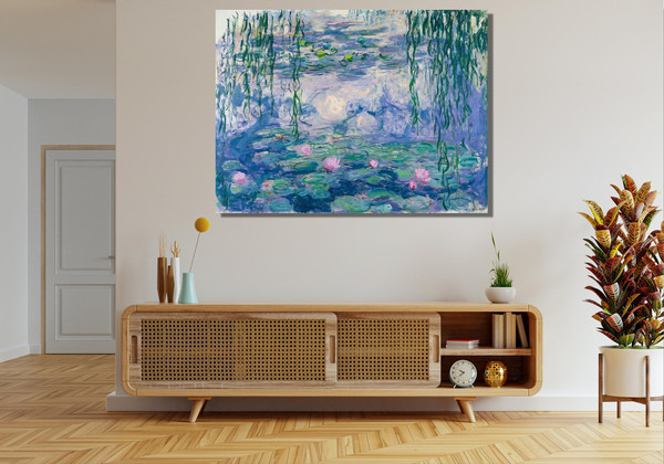 Claude Monet Water Lilies Nympheas Ready To Hang Canvas,Canvas Wall Art Claude Monet Print Gallery Wrapped Giclee Wall Décor Artwork Canvas.jpg