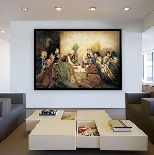Last Supper Canvas Wall Art , Last Supper Canvas Wall Decors , Jesus and Disciples Christian Canvas Arts Wall Decoration.jpg