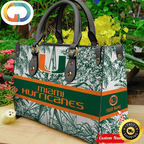 NCAA Miami Hurricanes Women Leather HandBag.jpg