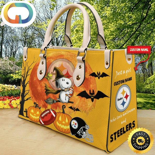 Pittsburgh Steelers NFL Snoopy Halloween Women Leather Hand Bag.jpg