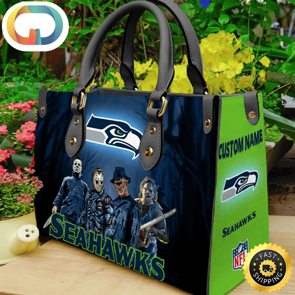 Seattle Seahawks NFL Halloween Women Leather Hand Bag.jpg