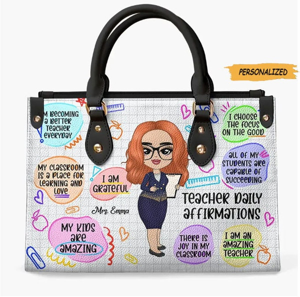 Personalized Leather Bag, Birthday, Teacher’s Day Gift For Teacher, I Am An Amazing Teacher, Best Gift For Teacher, Custom Teacher 1.jpg