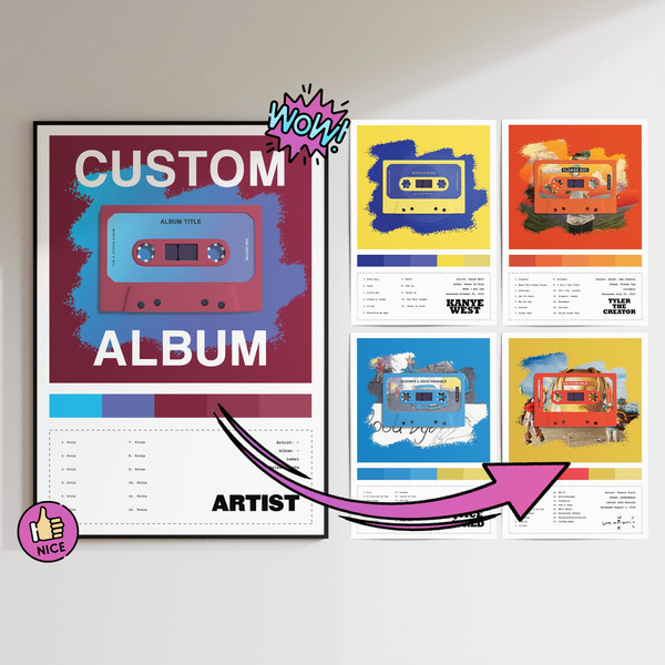 Choose your own album cover poster - Personalized gift for him of her, Minimalist album cover poster, Custom wall art.jpg