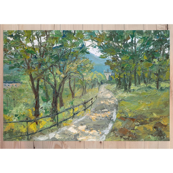 This trees landscape painting is suitable for both a study and a bedroom or living room.