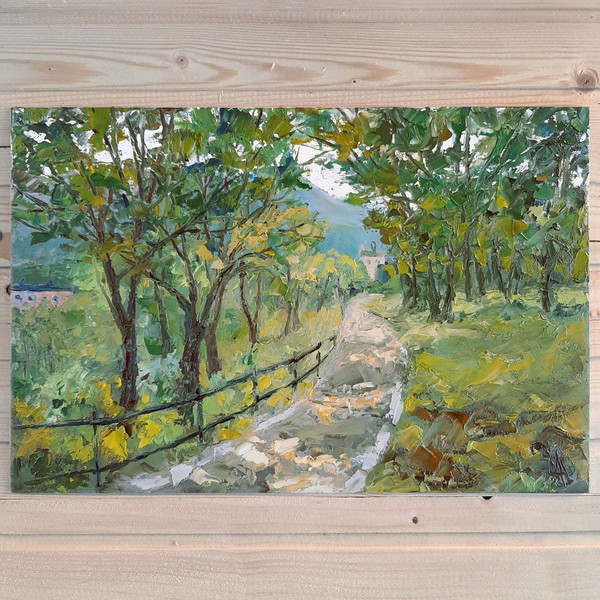 This Shady Park landscape can be hung above the desk, on the wall in the bedroom or even in the kitchen.