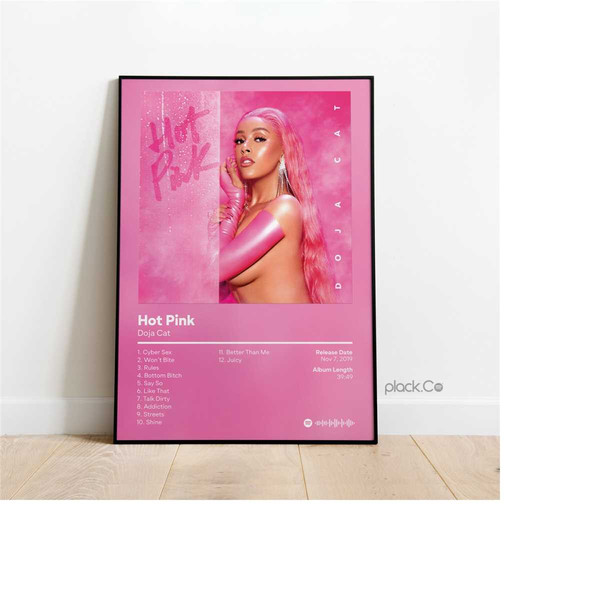 Doja Cat - Hot Pink - Custom Album Print - Hip Hop Wall Art - Inspire Uplift