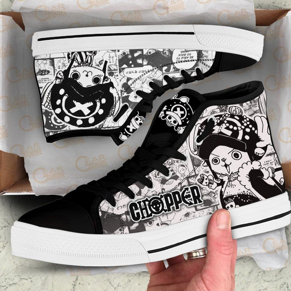 Tony Tony Chopper High Top Shoes Black White For Fans One Piece Anime HTS0007.jpg
