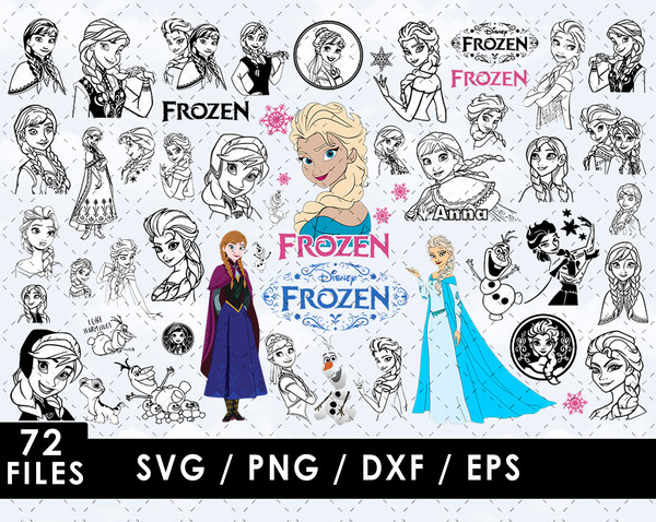 Frozen Svg Files, Frozen Png Files, Vector Png Images, SVG Cut File for Cricut, Clipart Bundle Pack