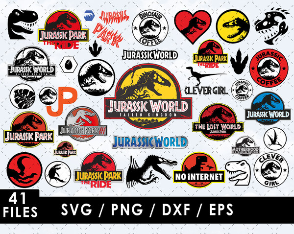 Jurassic World Svg Files, Jurassic World Png Files, Vector Png Images, SVG Cut File for Cricut, Clipart Bundle Pack