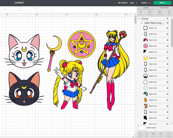 Sailor Moon Svg Files, Sailor Moon Png Files, Vector Png Images, SVG Cut File for Cricut, Clipart Bundle Pack