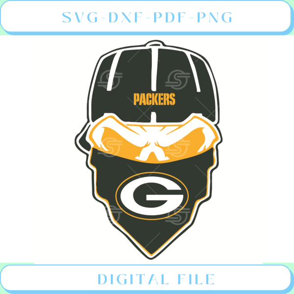 Green Bay Packers Ninja Face Svg Sport Svg, Ninja Face Svg.jpg