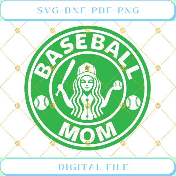 Baseball Mom Starbucks Logo Svg Dxf Eps Png Cut Files Clipart Cricut S - Svgtrendingshop.jpg