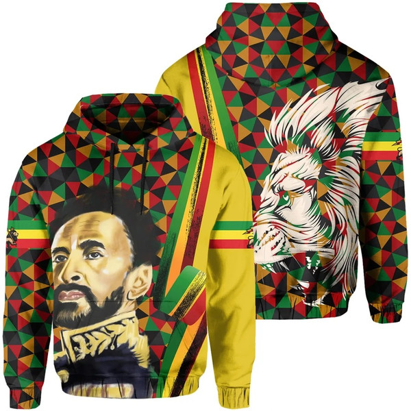 Ethiopia Haile Selassie Hoodie Lion of Judah, African Hoodie For Men Women