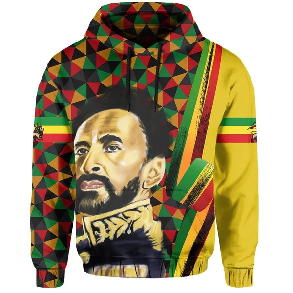 Ethiopia Haile Selassie Hoodie Lion of Judah, African Hoodie For Men Women