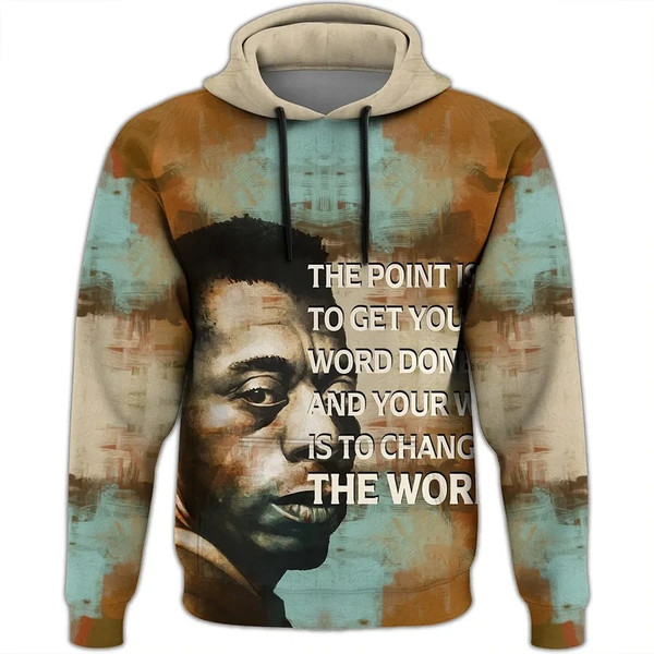 James Baldwin Quote Paint Mix Hoodie, African Hoodie For Men Women