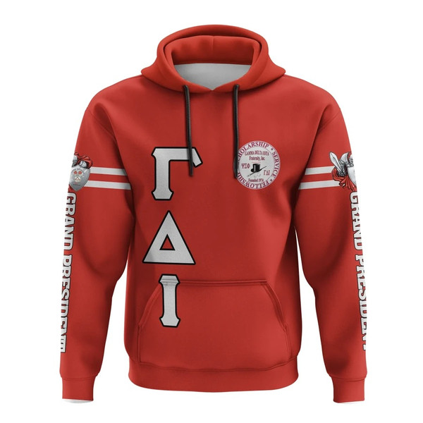 Gamma Delta Iota Red Letters Hoodie, African Hoodie For Men Women