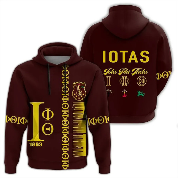 Brown Iota Phi Theta Hoodie, African Hoodie For Men Women