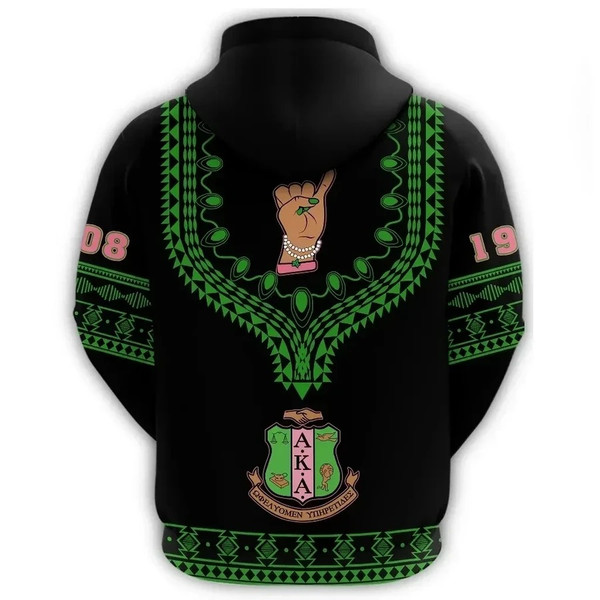 AKA Sorority Dashiki Hoodie - Alva Style, African Hoodie For Men Women