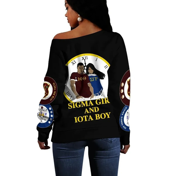 Iota Phi Theta Sigma Gamma Rho Black Offshoulder, African Women Off Shoulder For Women