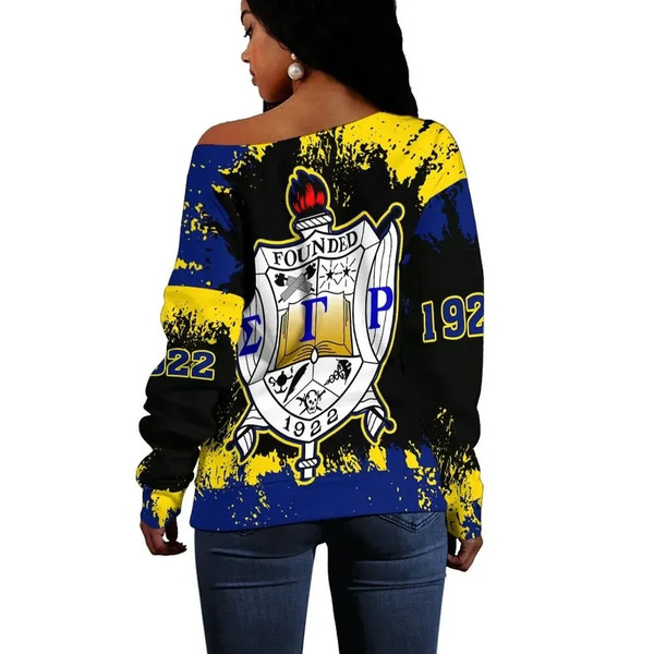 Sigma Gamma Rho Women Off Shoulder Sweatshirt Face Style, African Women Off Shoulder For Women