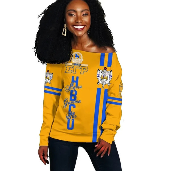 HBCU Sigma Gamma Rho Poodle Women Off Shoulder, African Women Off Shoulder For Women