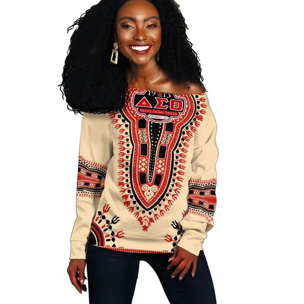 Delta Sigma Theta Dashiki Offshoulder, African Women Off Shoulder For Women