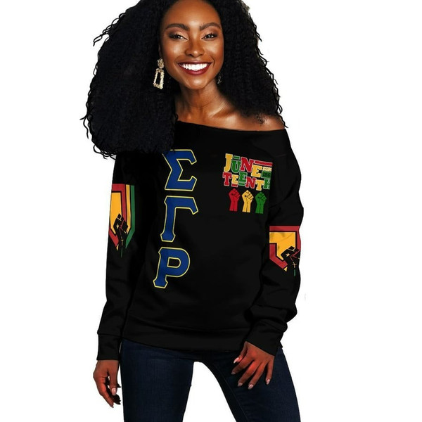 Sigma Gamma Rho Juneteenth Freedom Off Shoulder, African Women Off Shoulder For Women