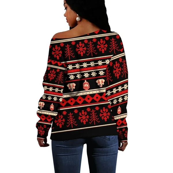 Delta Sigma Theta Christmas Splatters Offshoulder, African Women Off Shoulder For Women