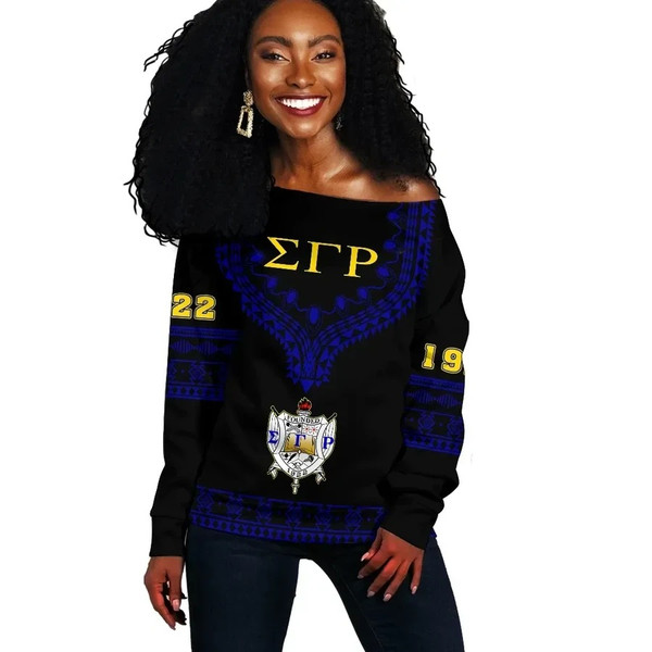 Sigma Gamma Rho Dashiki Off Shoulder - Alva Style, African Women Off Shoulder For Women